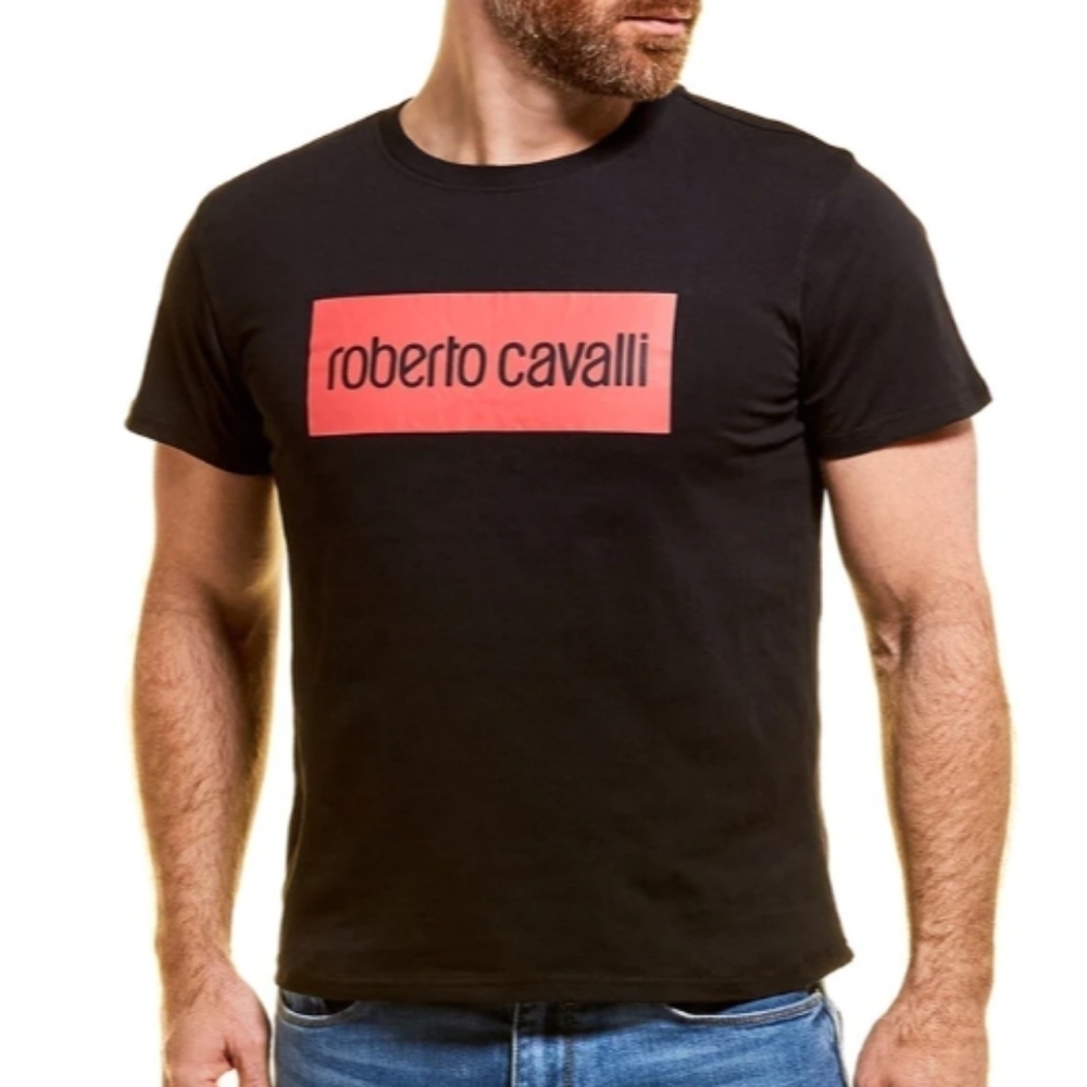 ROBERTO Cavalli red black tee size XL